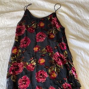 MIDI dress with velvet roses all over. Small - can fit like a medium!